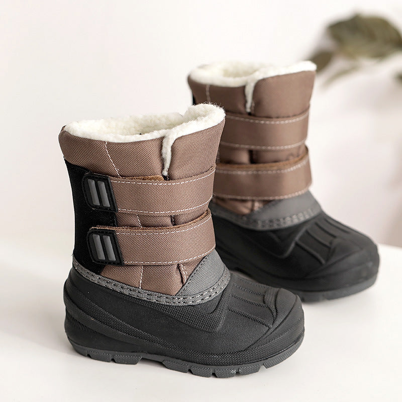 Children's Thick Warm Cotton Tube Waterproof Snow Boots
