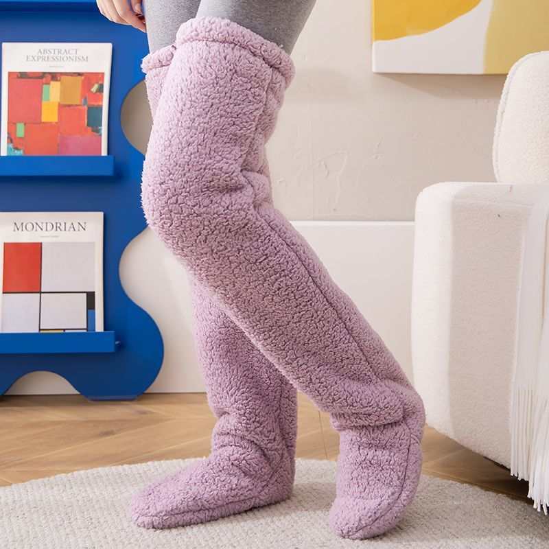 Knee High Fuzzy Long Warm Home Sleeping Socks | Cozy Comfort