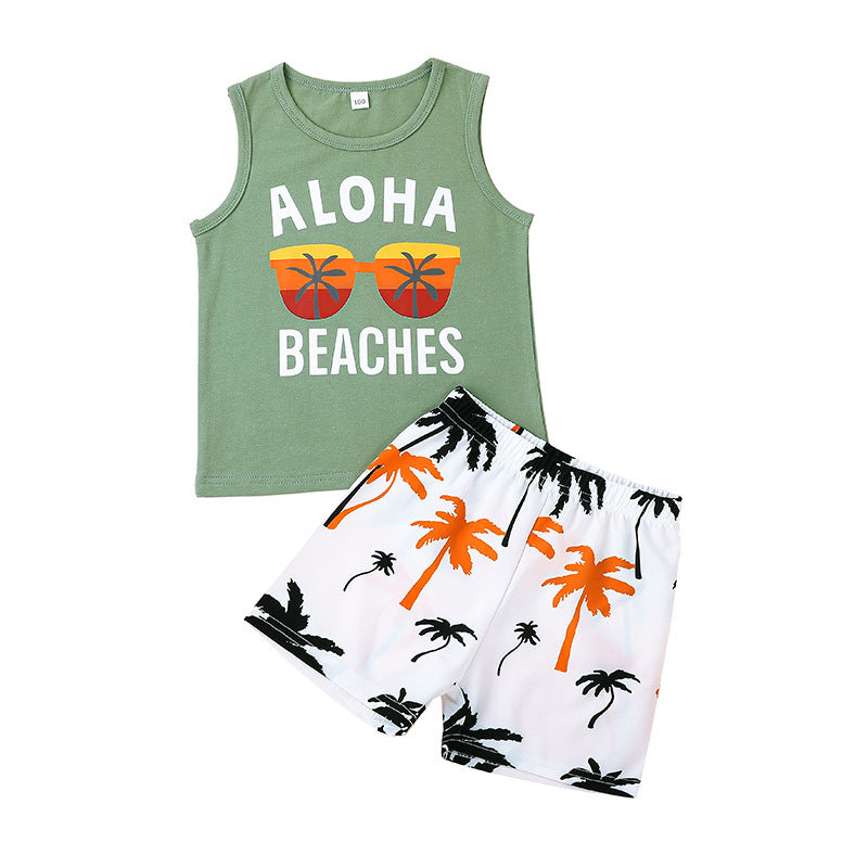 Boys' Summer Sportswear Vest Two-piece Set