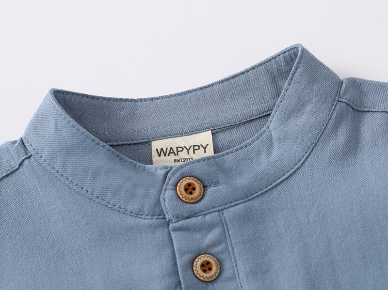 Boy V-neck Casual Short Sleeve Shirt