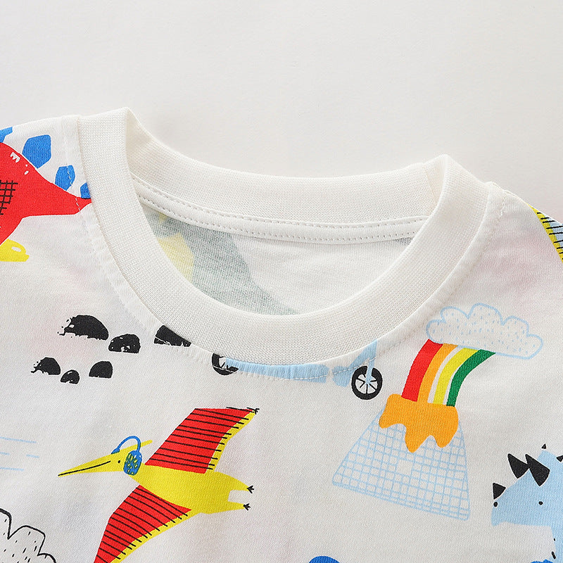Children's Cartoon Printed Short Sleeve Set