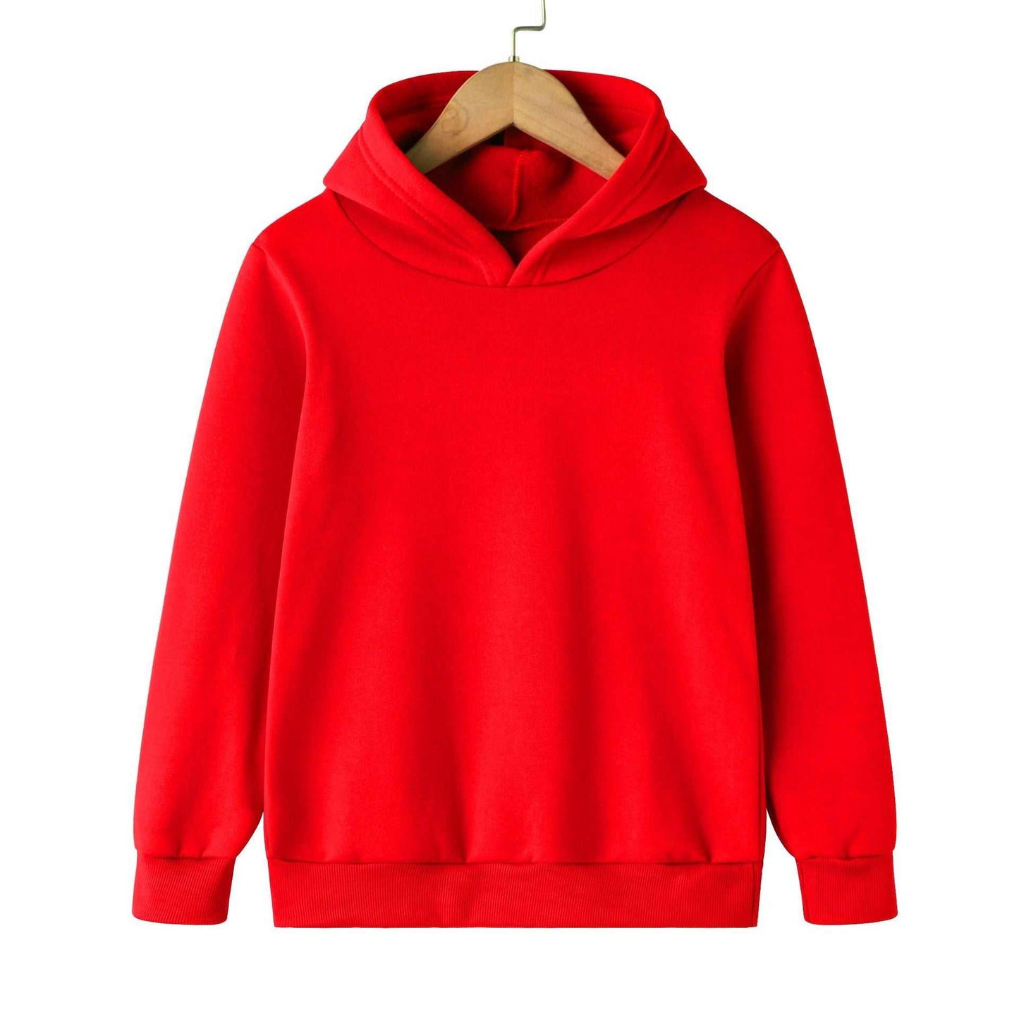 Children's Warm Solid Color Hoodie Pullover Sweater