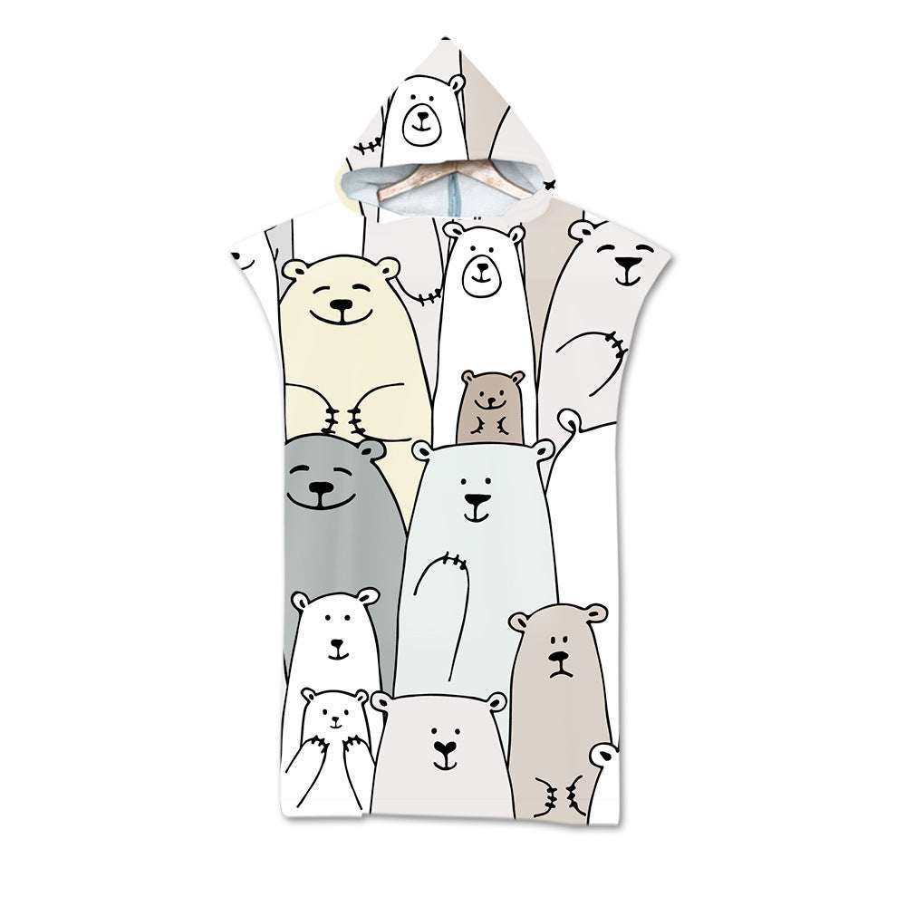 Kids Cartoon Animal Hooded Beach Dry Towel or Bathrobe