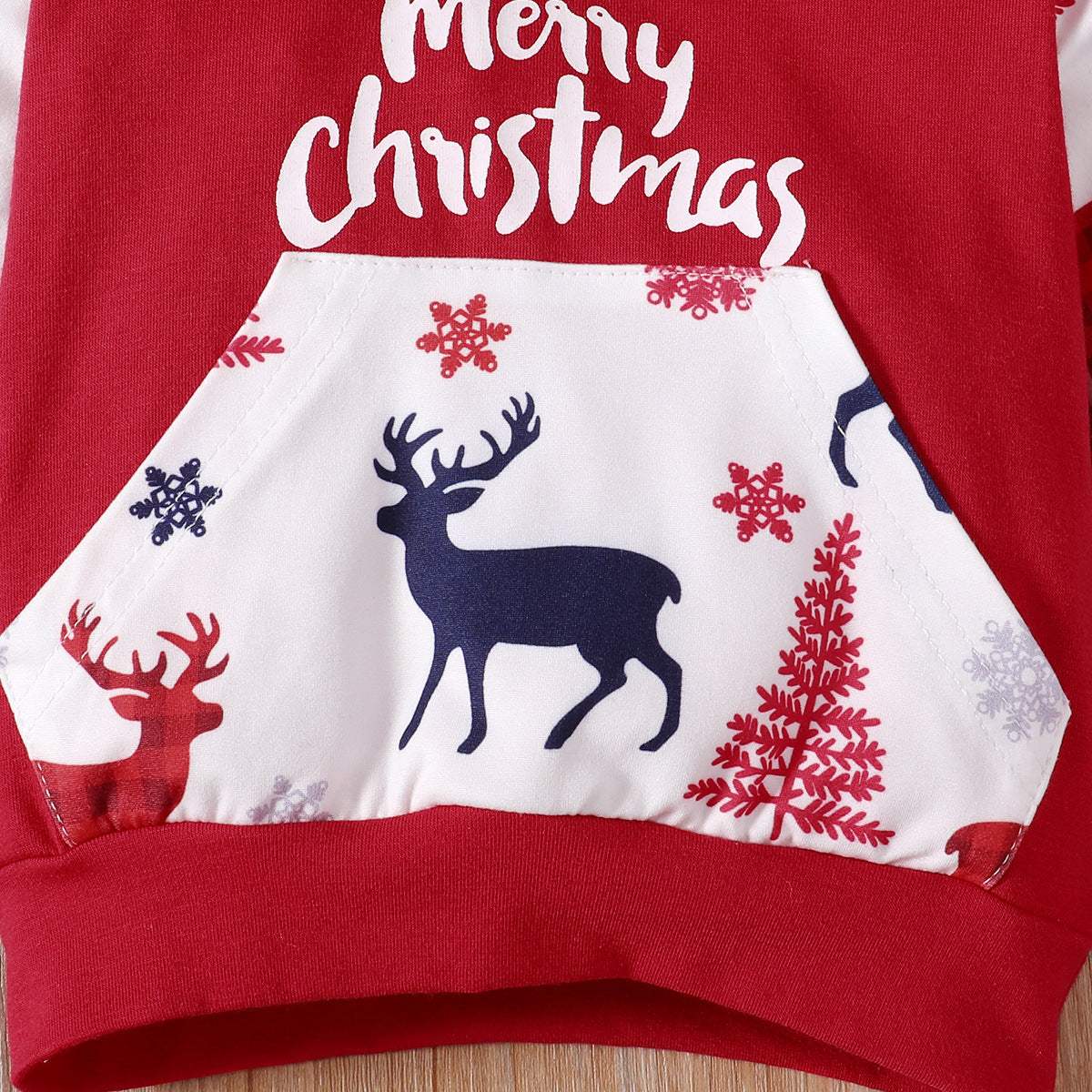 Baby Clothes Christmas Printed Pullover Hoodie Two-piece Set