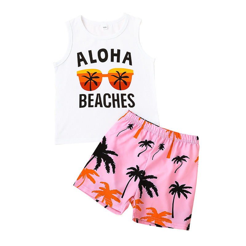 Boys' Summer Sportswear Vest Two-piece Set