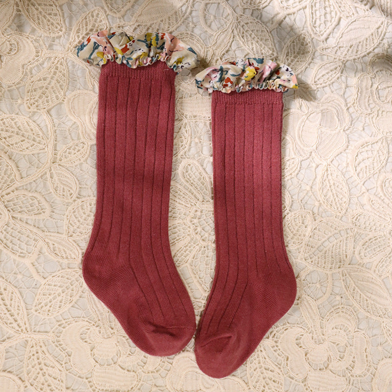 Children's Pit Stockings Lace Baby Plain Color Socks