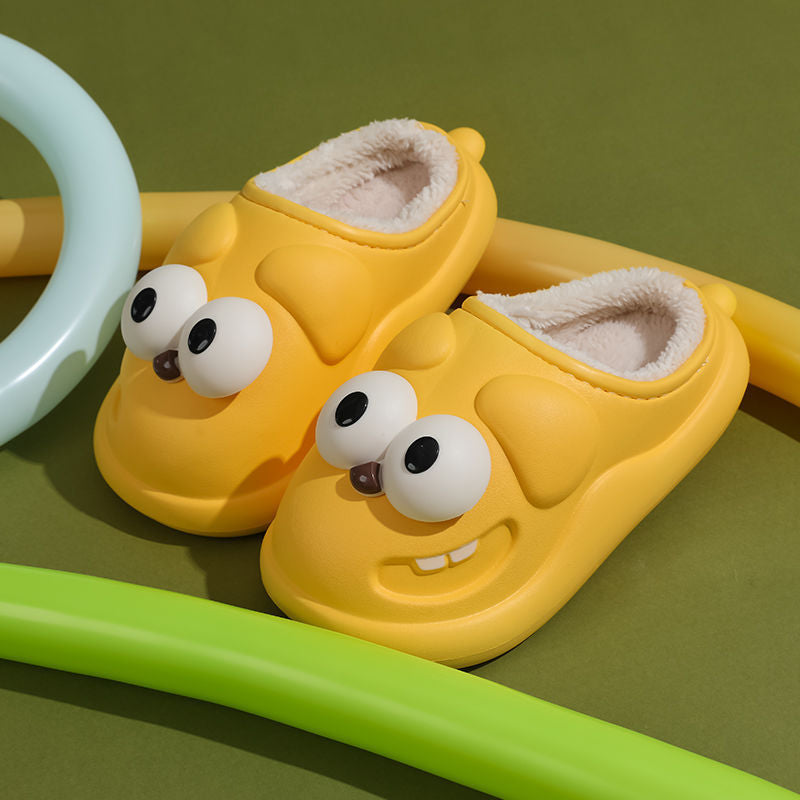 Cotton Inside Big Eye Dog Cartoon Slippers