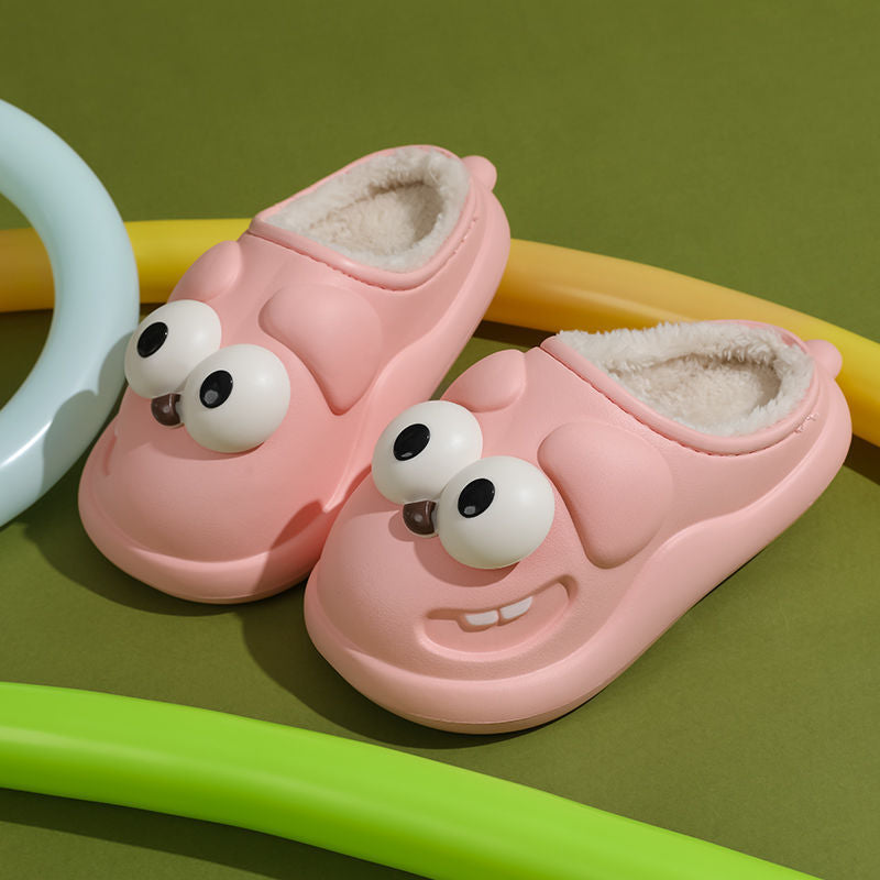 Cotton Inside Big Eye Dog Cartoon Slippers