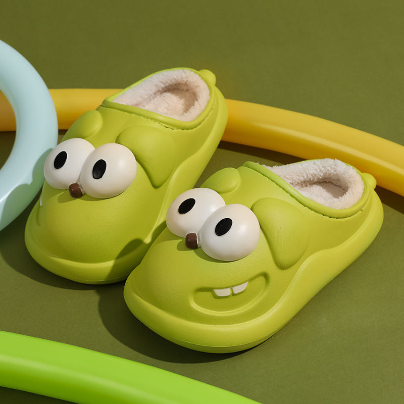 Cotton Inside Big Eye Dog Cartoon Slippers