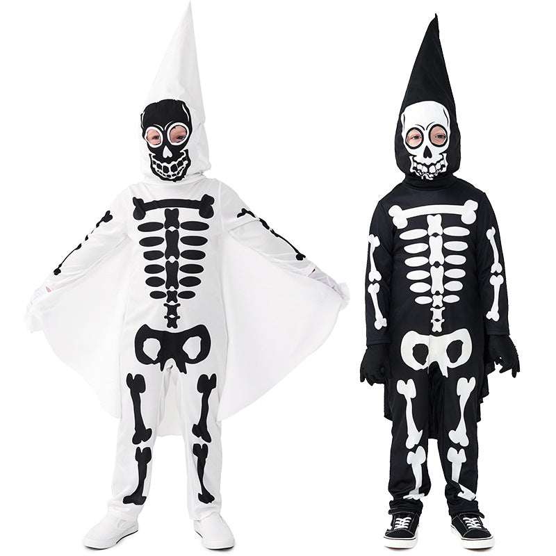 Spooky Halloween Dress Up Long Children's Skull Costume