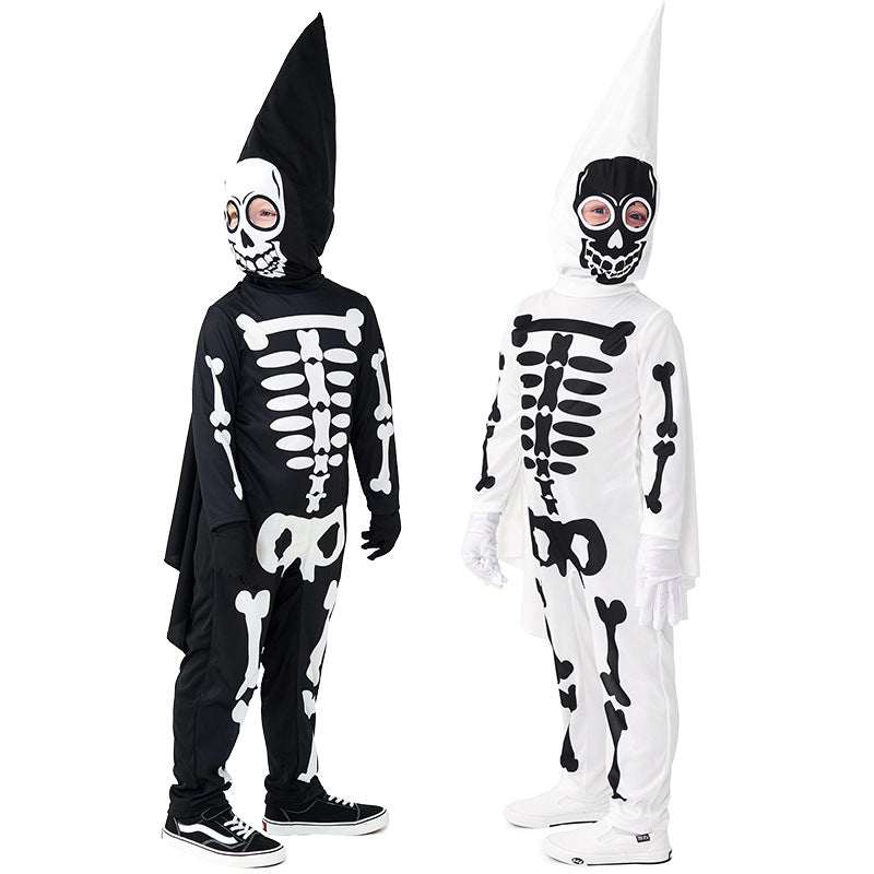 Spooky Halloween Dress Up Long Children's Skull Costume