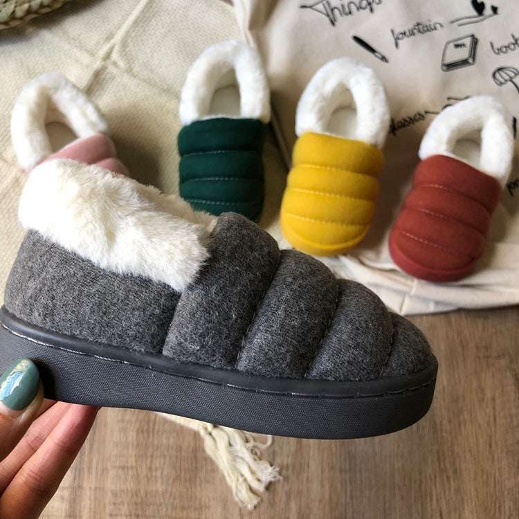 Candy Color Children Cotton Slippers Indoor And Outdoor Shoes