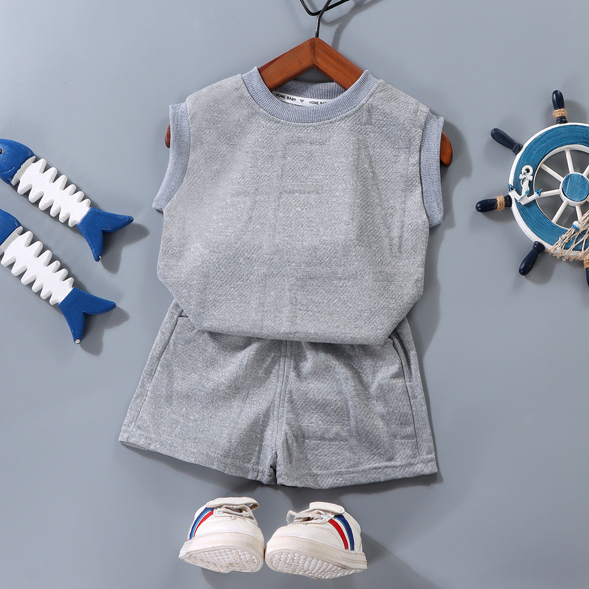 Children's Vest Western Style Loose Two Piece set