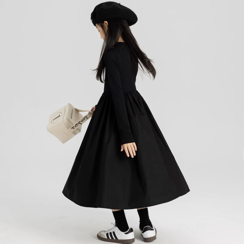 Children Autumn and Winter Long Sleeve Knitted Dress