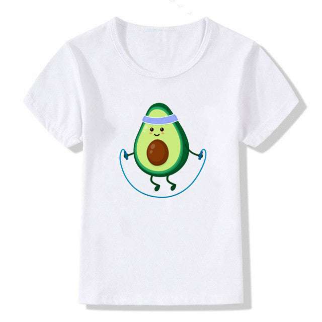 Kids Summer Printed Cute Avocado T-Shirt