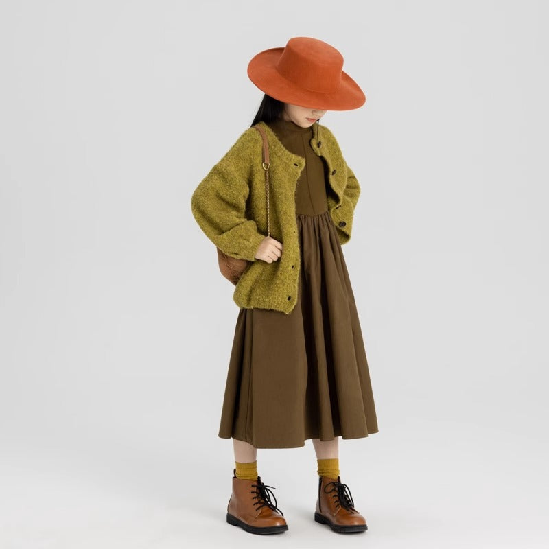 Children Autumn and Winter Long Sleeve Knitted Dress