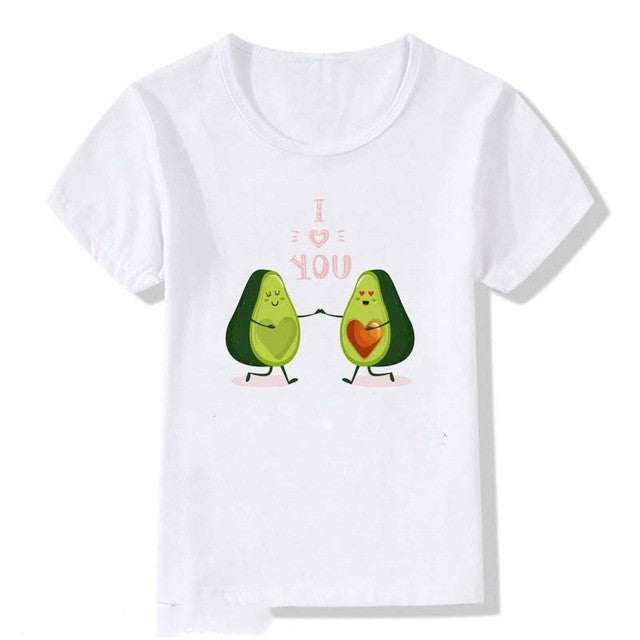 Kids Summer Printed Cute Avocado T-Shirt