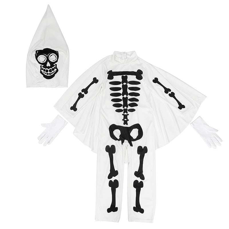 Spooky Halloween Dress Up Long Children's Skull Costume