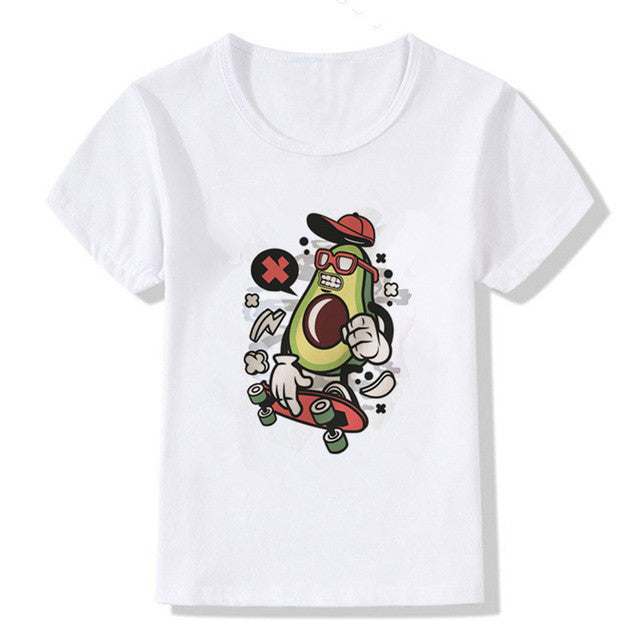 Kids Summer Printed Cute Avocado T-Shirt