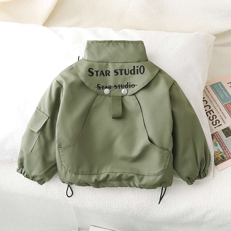 Children's Fleece-lined Stitching Jacket