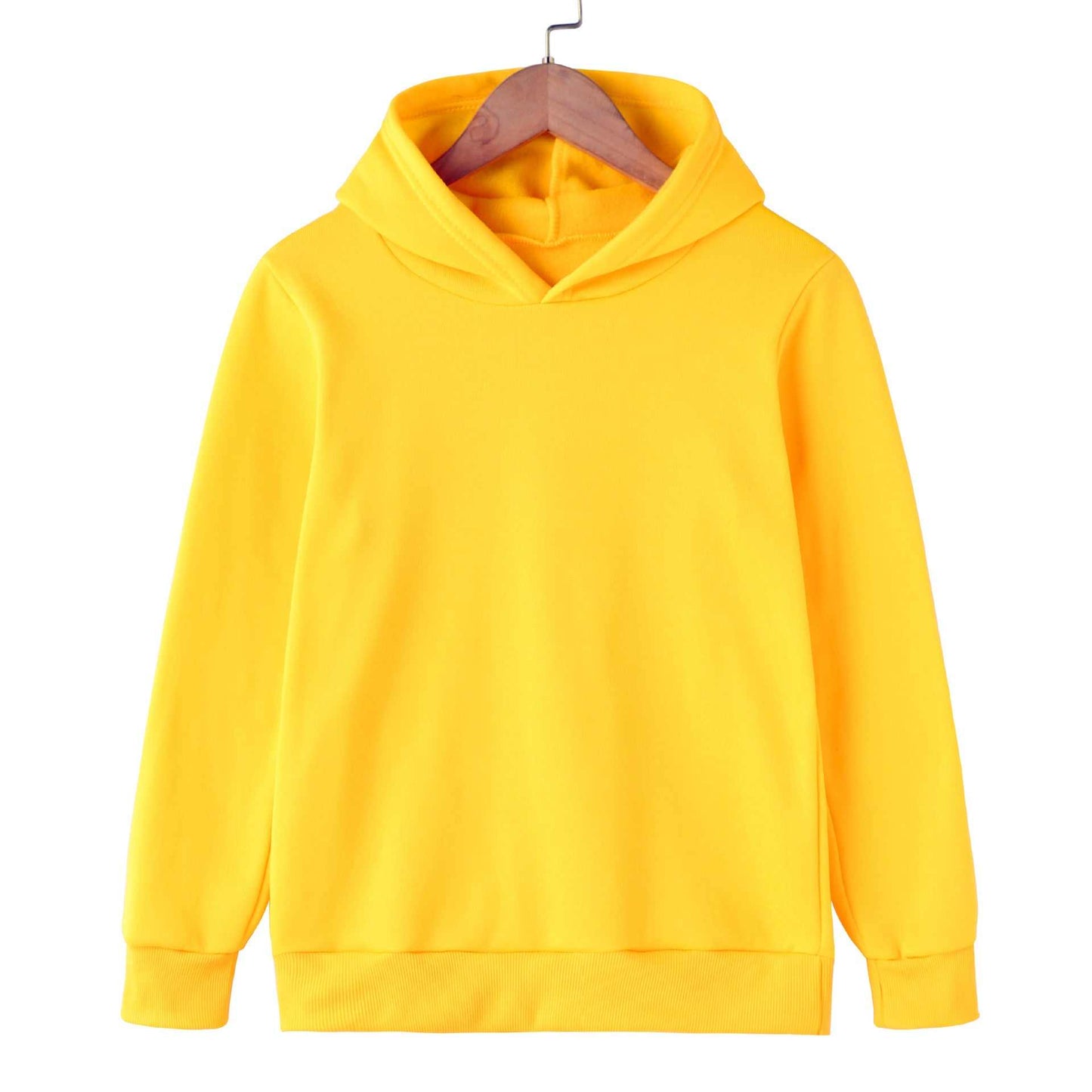 Children's Warm Solid Color Hoodie Pullover Sweater