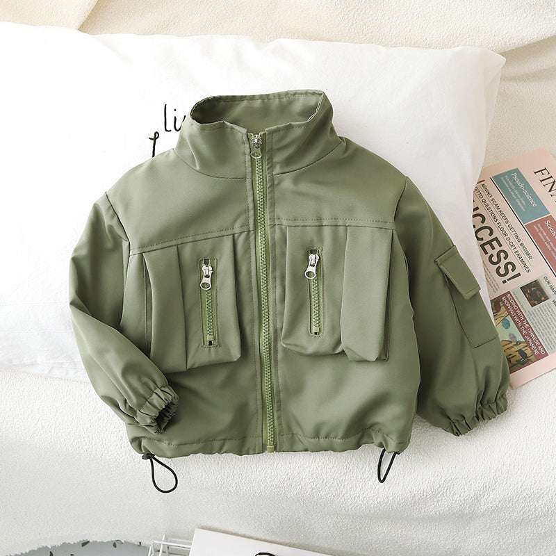 Children's Fleece-lined Stitching Jacket