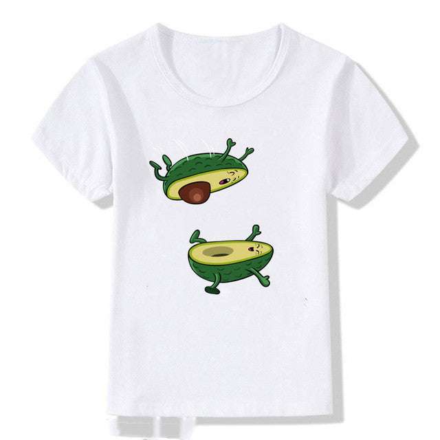 Kids Summer Printed Cute Avocado T-Shirt