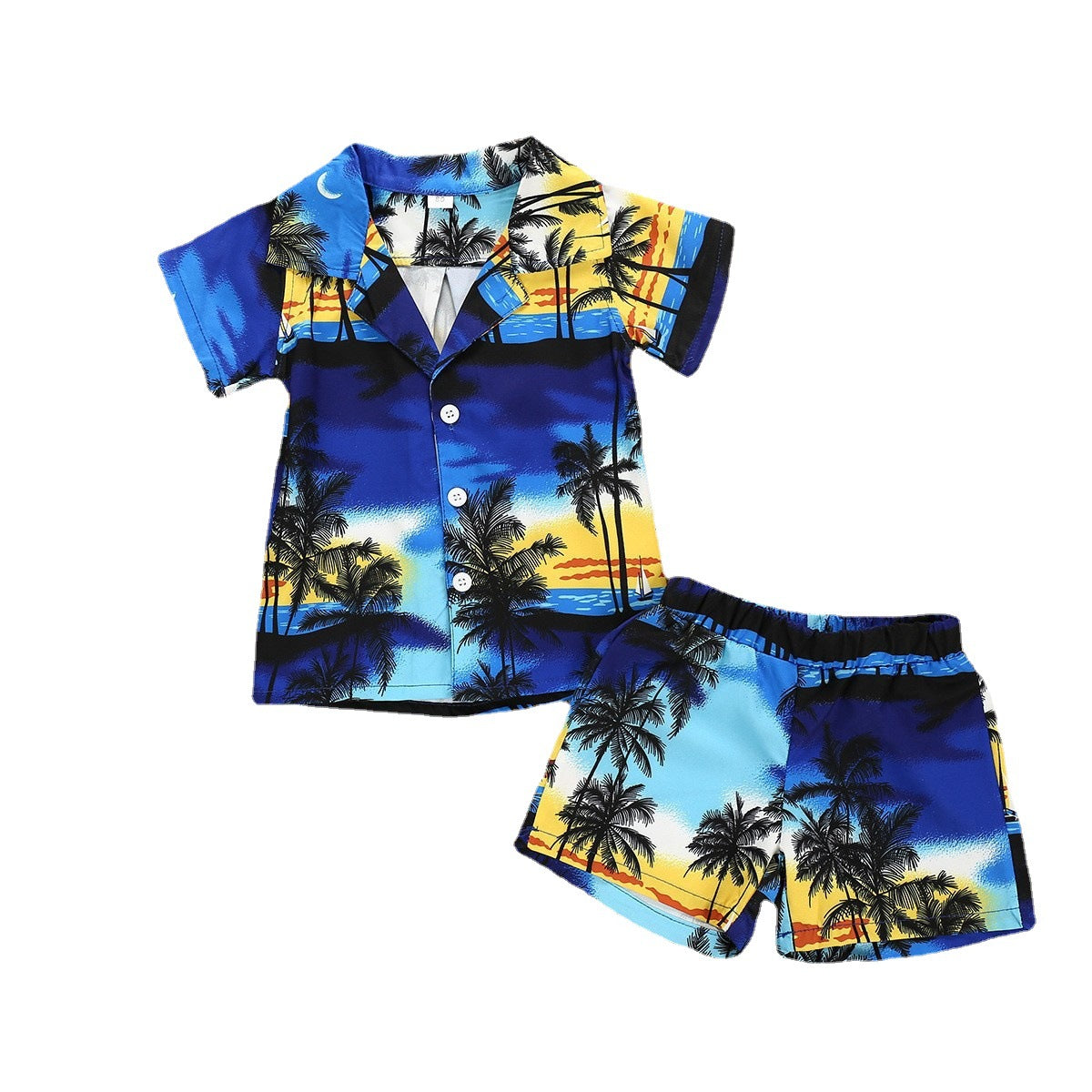 Boys Casual Beach Printed Short-sleeved Set