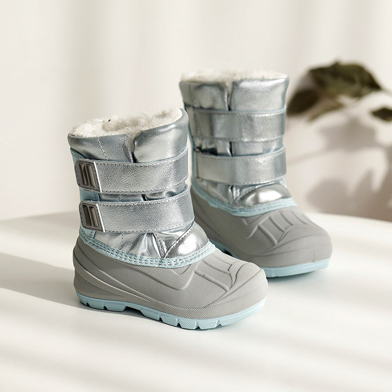Children's Thick Warm Cotton Tube Waterproof Snow Boots