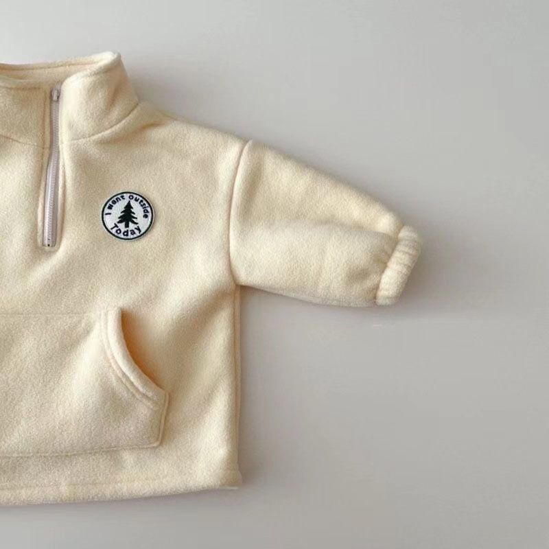 Toddler Wear Fleece-lined Thick Fashion Sweater Pants Two-piece Set