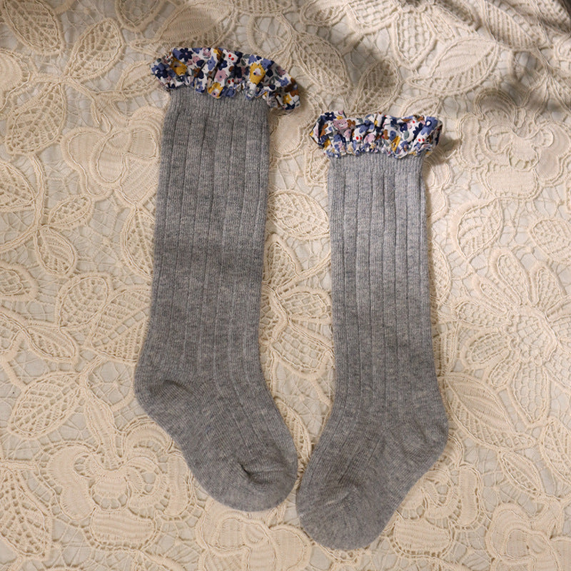 Children's Pit Stockings Lace Baby Plain Color Socks