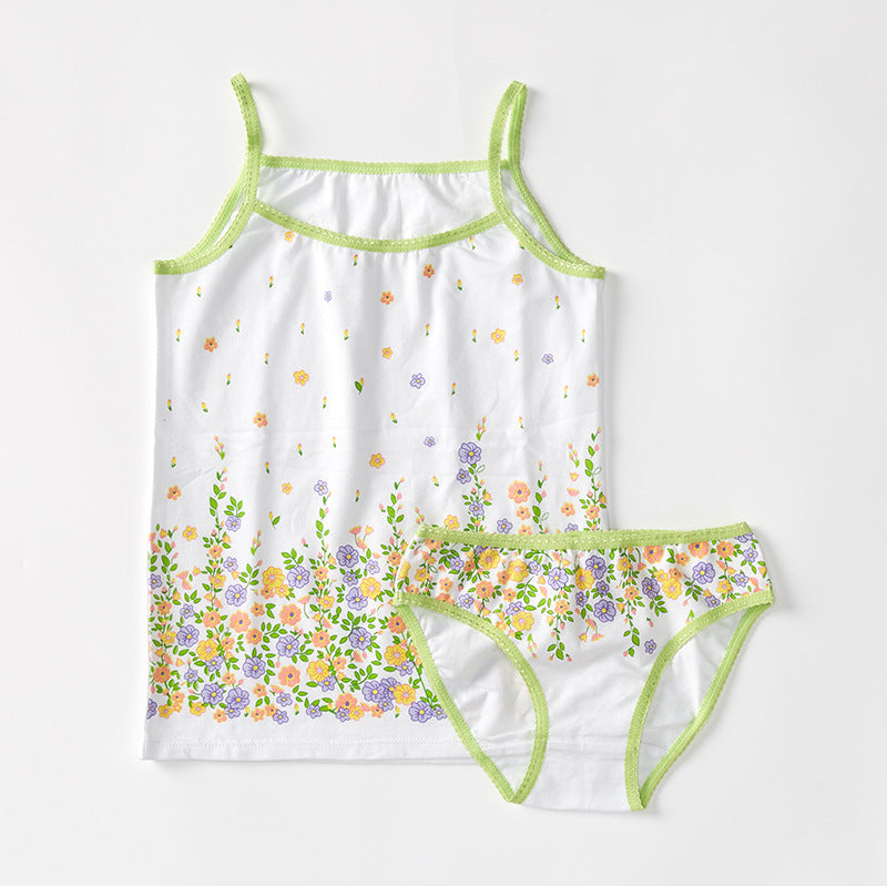 Loungewear Kids Sling Pajamas Two-piece Set