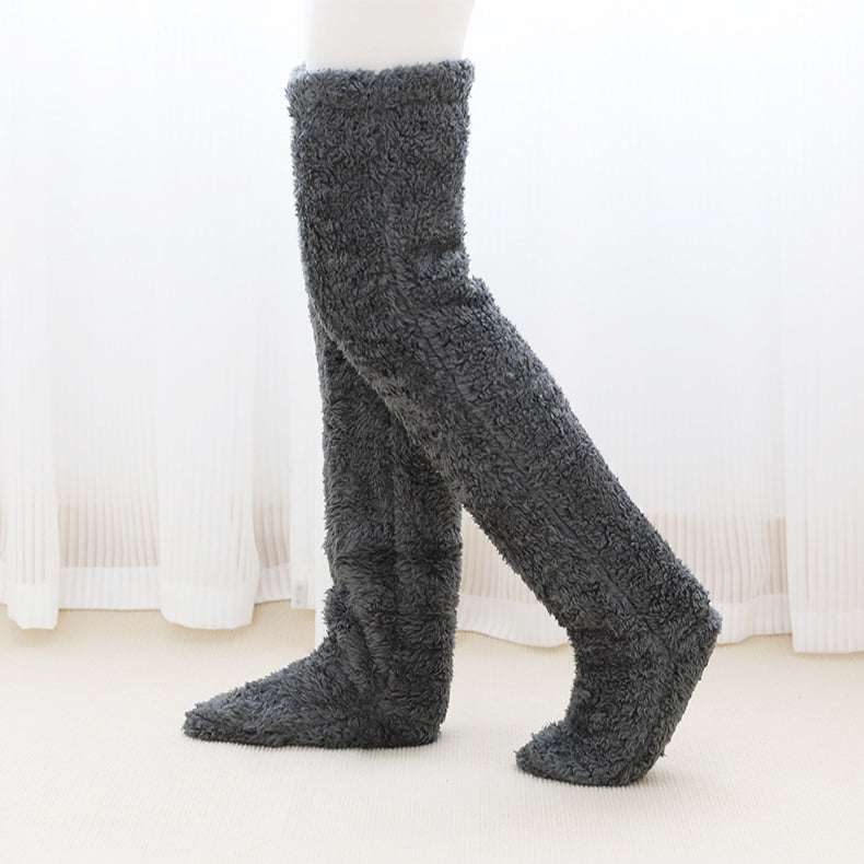 Knee High Fuzzy Long Warm Home Sleeping Socks | Cozy Comfort