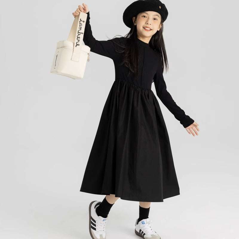 Children Autumn and Winter Casual Long Sleeve Knitted Dress