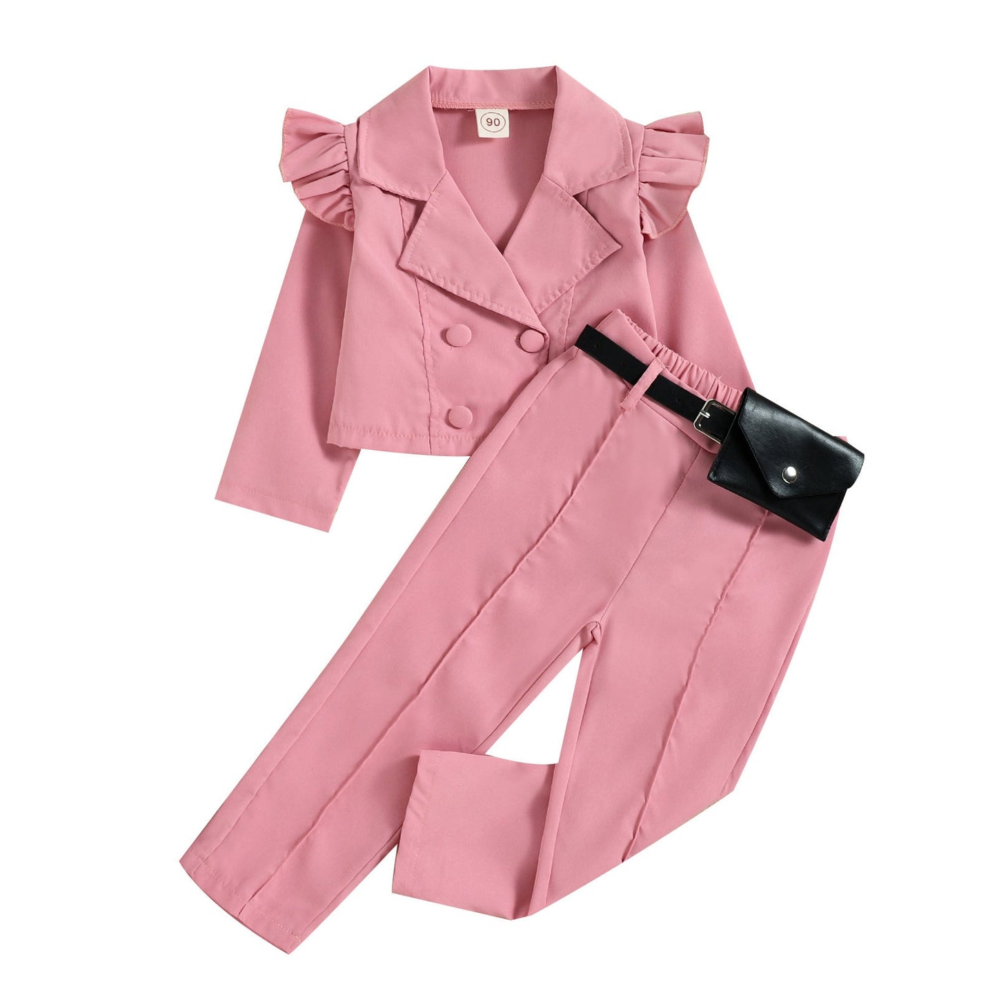 Girls Cute Casual Professional Long Sleeve 2 piece Suit Set