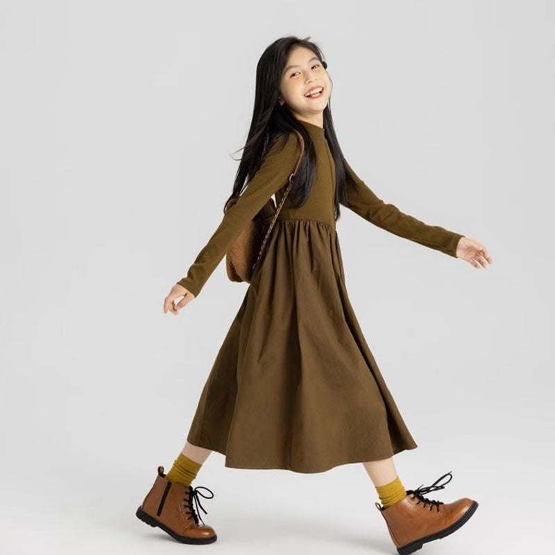 Children Autumn and Winter Long Sleeve Knitted Dress