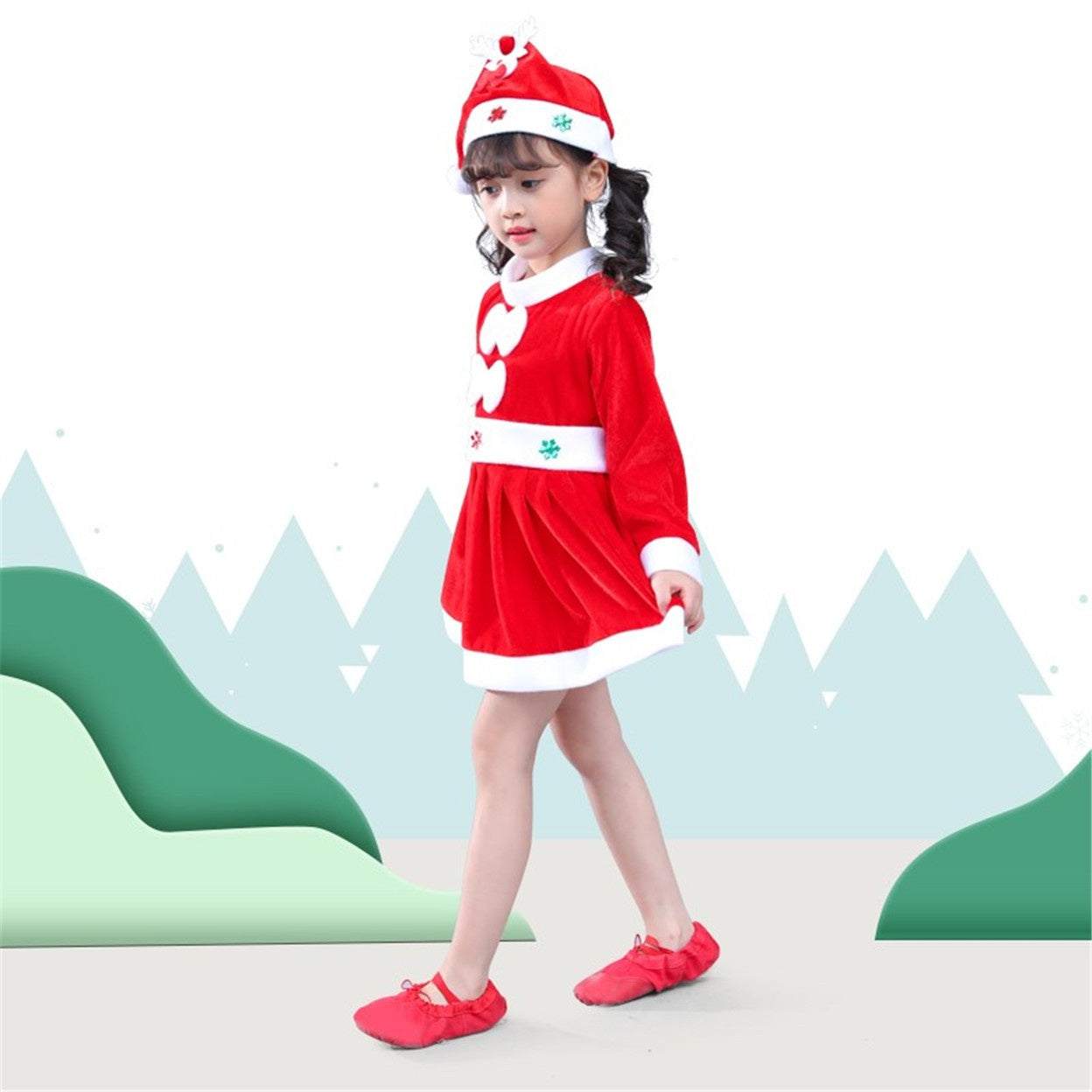 Kids Christmas Performance Costume Wear Christmas Suit
