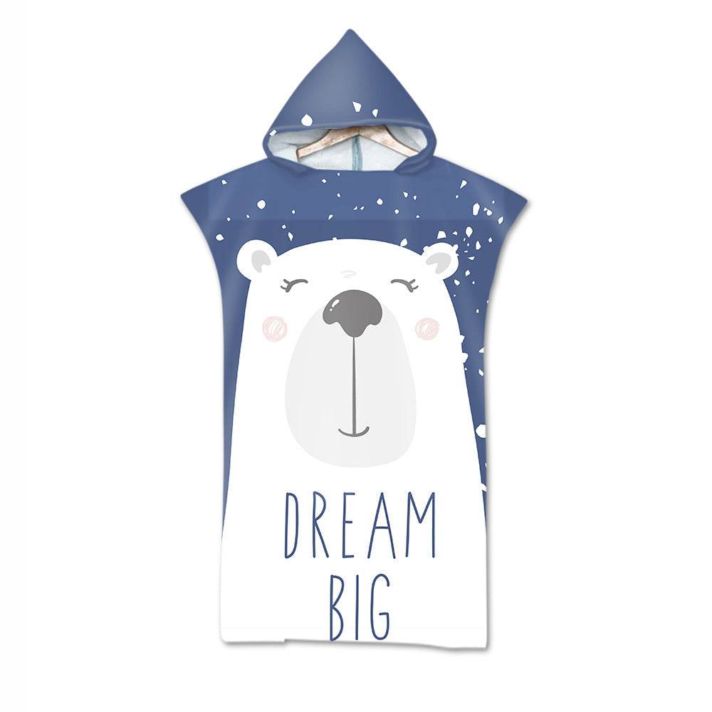 Kids Cartoon Animal Hooded Beach Dry Towel or Bathrobe