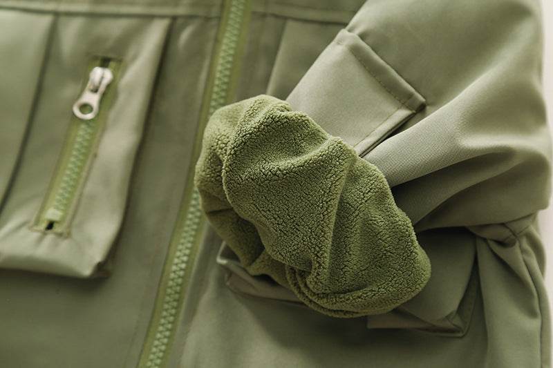 Children's Fleece-lined Stitching Jacket