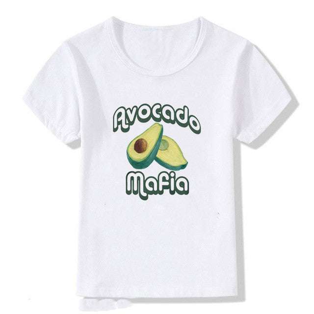 Kids Summer Printed Cute Avocado T-Shirt