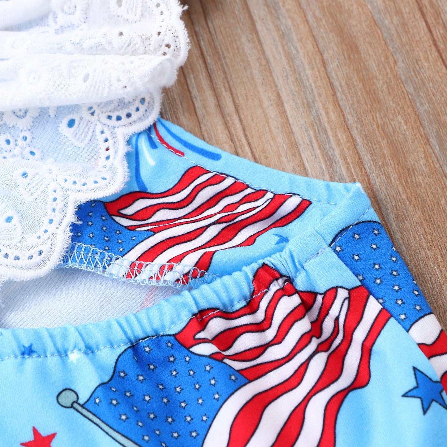 Girls Summer Sleeveless Holiday Firework Flag Dress