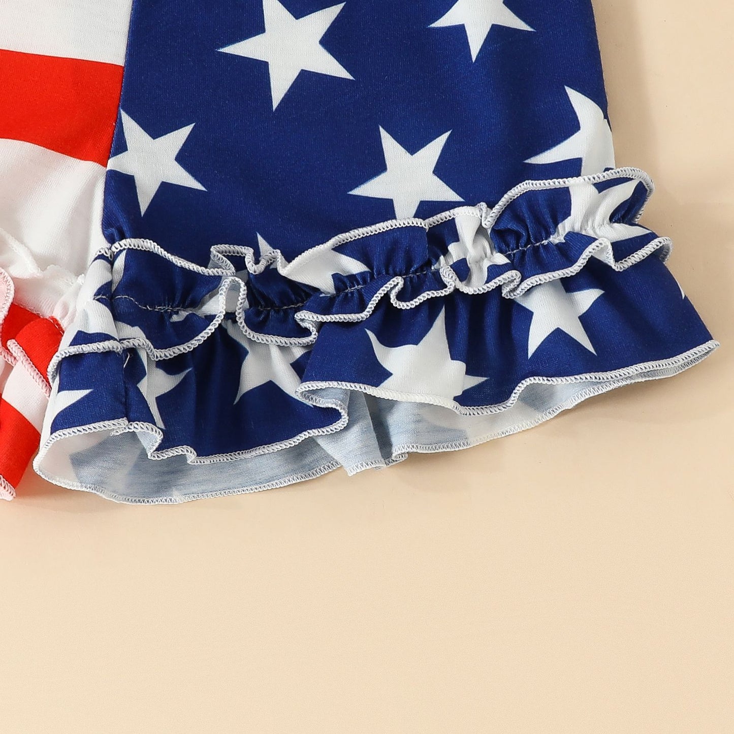 Girl's White Love America Tank Top Shorts Set