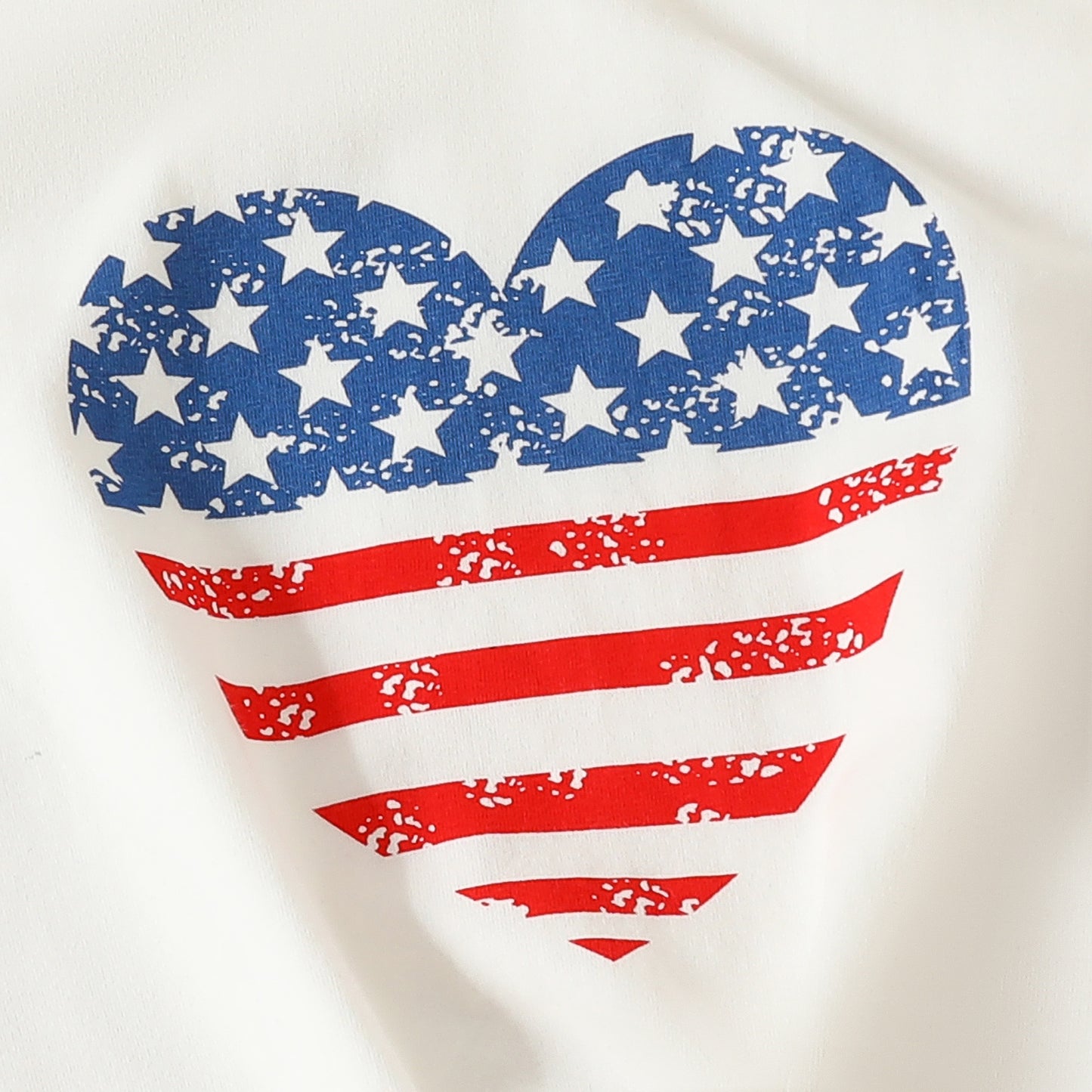 Girl's White Love America Tank Top Shorts Set