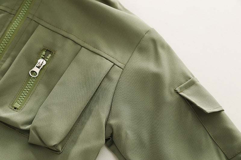 Children's Fleece-lined Stitching Jacket