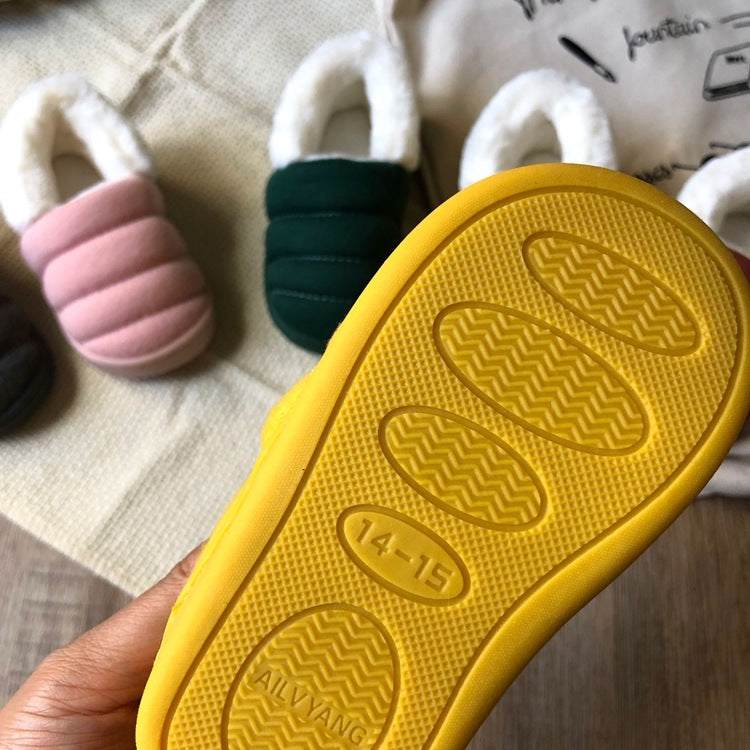 Candy Color Children Cotton Slippers Indoor And Outdoor Shoes