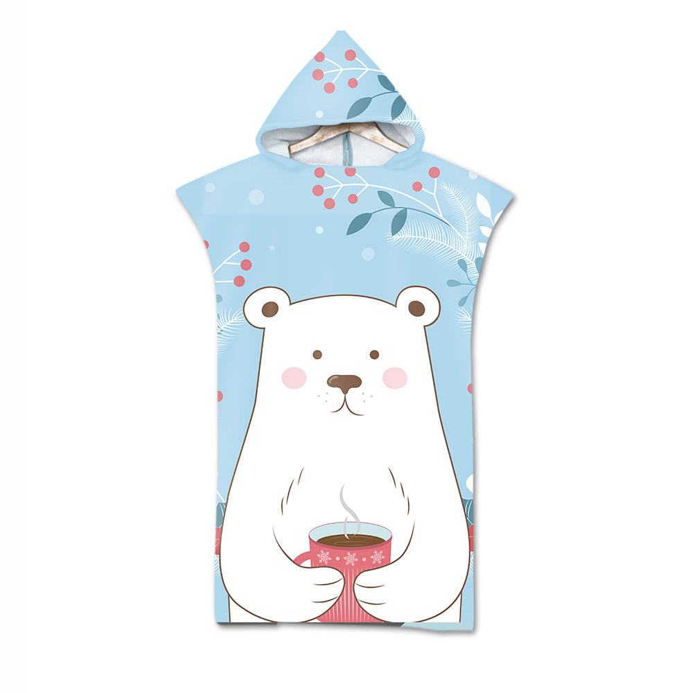 Kids Cartoon Animal Hooded Beach Dry Towel or Bathrobe
