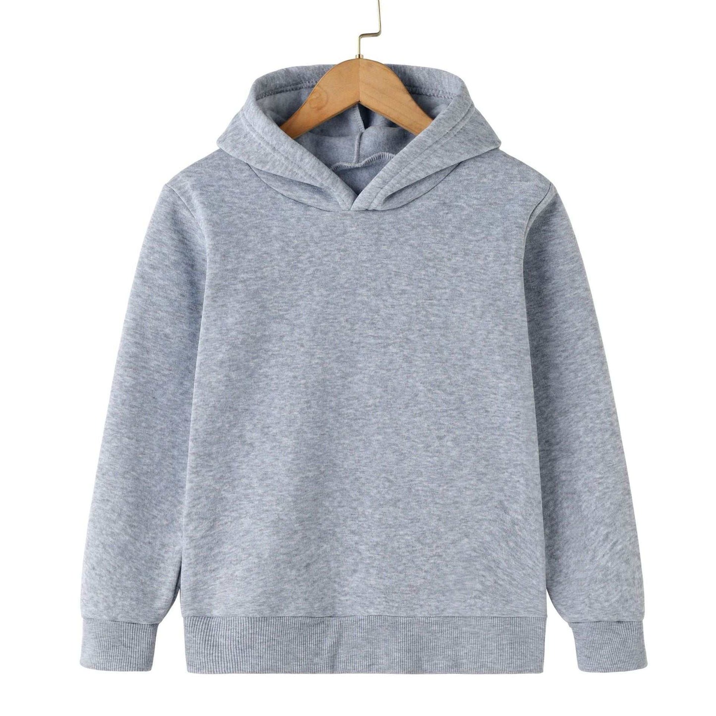 Children's Warm Solid Color Hoodie Pullover Sweater