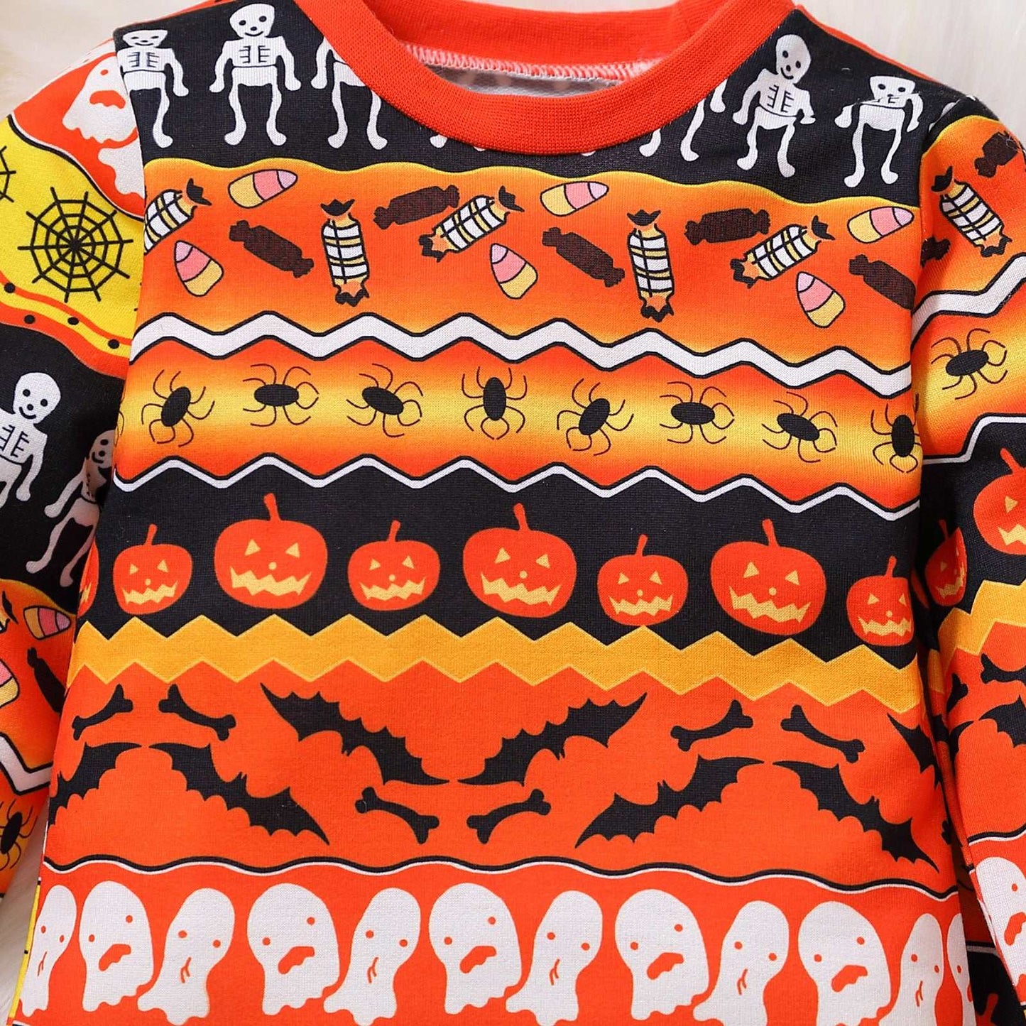 Creative Cute Long sleeve Halloween Printed Kids 2 piece Set