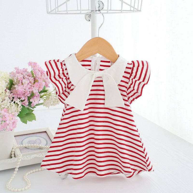 Girls Old Striped High-quality Cotton Dress