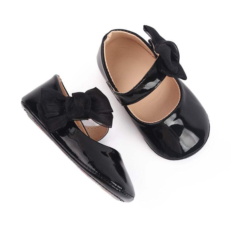 Cute Baby Girl Leather Bowknot Casual Shoes
